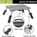 Prime 1 Safety RV Steps Extra Large Platform 19in x 14.5in Extra Size RV Folding Step Stool and Ladder, 600lbs, Height Adjustable, Aluminium with Reflective Stripe, Anti-Slip Surface and Extra Grip
