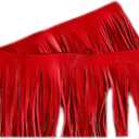 2 Yards PU Leather Fringe Trim 4 Inch Sewing Tassel Trim for DIY Craft Clothing Handbag Sewing Craft Embellishment Decoration Black