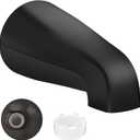 Universal Bath Tub Spout with Adapter, Bathtub Faucet Spout Without Diverter, 5" Length Bathtub Spout for 1/2'', 3/4'' IPS Inside Thread Connection and Tub/Shower Faucet (Matte Black)