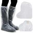 10 Pairs Disposable Waterproof Shoe Covers for Rain, Disposable Boot & Shoe Covers, Plastic Rain Shoe Covers, Disposable Plastic, Non-Slip, Clear, Large, 10 Pairs, Indoor Outdoor Boot Protector