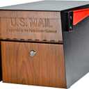Mail Boss Curbside, Wood Grain 7510 Mail Manager Locking Security Mailbox, Steel, Black
