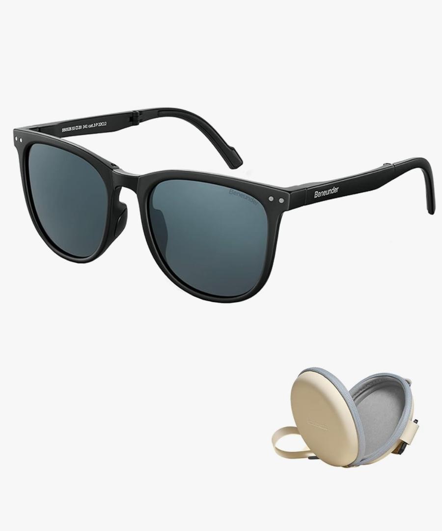 BENEUNDER Polarized Sunglasses for Men Women, Ultra Lightweight Folding Sunglasses with Organizer