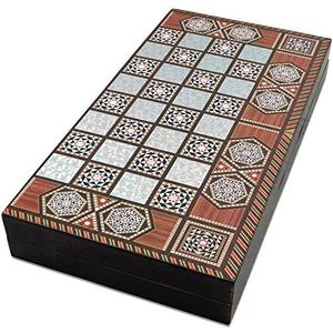 Star Turkish Classic Backgammon Board Game - 19 inches, Magnetic Closing Mechanism, Folding Board, Strategic Game, Family and Friend Fun, Portable Travel Set, Solid Wood Case, Scratch Resistance
