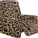 Leopard Print Stretch Recliner Chair Slipcovers Recliner Covers Cheetah Print Chair Covers 4 Piece Lazy Armchair Slipcover Non Slip Elastic Reclining Furniture Protector Sofa Couch