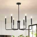 Modern LED ChandelierBlack Chandelier for Dining Room,6-Light Dining Room Light Industrial Modern Style Pendant Lamps, Bedrooms, Foyers, Corridors, Kitchens, Living RoomsEntrances