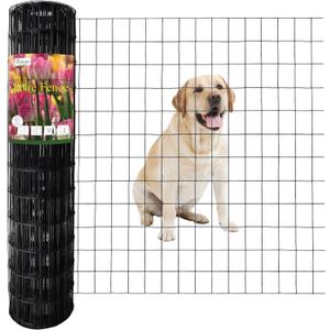 FOREHOGAR Black PVC Coated Welded Wire Fence 36 Inch x 50 Foot, 2 Inch x 3 Inch 16GA, Garden Border Fencing Roll Vinyl Coating Metal Wire Mesh for Yard Vegetable Plant Protection Poultry Netting