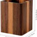 Walnut Pencil Holder Wood Pen Holder For Desk Pen Cup Organizer Ofiice Pencil Stand Simple(Cherry center walnut side)