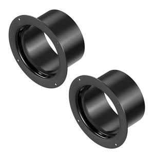 3 Inch Duct Connector, HG Power 2-Pack 75mm ABS Straight Pipe Flange for 3" Ducting Pipes Hoses Heating Cooling HVAC Ventilation Use, Black