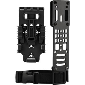 Tactical Modular Holster Adapter with QLS kit, Drop Leg Holster Platform with Leg Strap Police Gear (BK)