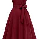 Meetjen Women's Vintage Tea Party Dresses, Short Sleeve Swing 2026 Formal Cocktail Wedding Guest Work Church Dress
 XL