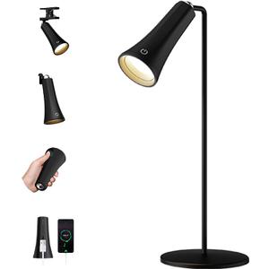 5 Modes Rechargeable LED Lamp with Magnet Swivel Joint, Touch Control, Adjustable Brightness, Color, 360 Angle, Can Become Desk Lamp, Clip Lamp, Wall Lamp, Flashlight, Portable Charger (Black) 5 Modes Rechargeable LED Lamp with Magnet Swivel Joint, Touch Control, Adjustable Brightness, Color, 360 Angle, Can Become Desk Lamp, Clip Lamp, Wall Lamp, Flashlight, Portable Charger (Black)