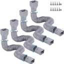 plusgutter Rain Gutter Downspout Extensions Flexible, Drain Downspout Extender,Down Spout Drain Extender, Gutter Connector Rainwater Drainage,Extendable from 21 to 68 Inches (4Pack, Gray)
