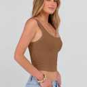 ANRABESS Tank Tops for Women Scoop Neck Crop Sleeveless Top Summer Going Out Basic Tee Cute Ribbed Slim Shirts Clothes 2026 (Brown, S)
