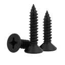 #12 x 2 (40 Pack) Flat Head Sheet Metal Screws Phillips Drive Self-Tapping Wood Screws, Black Oxide 304 Stainless Steel Screw (18-8), Corrosion Resistant Screws
