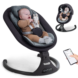Electric Baby Swing for Infants ,Portable Baby Swing with Timing Function 5 Swing Speeds Bluetooth Touch Screen,Music Speaker 12 Preset Lullabies for Babies 0-9 Months,0-20lb,Unisex,Black