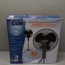 EZ-CHILL 16 Oscillating Pedestal Fan, 3-speed Options, 90-Degree Oscillating Head, Adjustable Height and Tilt, Powerful Air Flow, Black, MTFS-16B-BLK