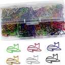 100 Pcs Cat Paper Clips Assorted Colors Animal Shaped Memo Clips Bookmark for Kids, Students, Teachers Cute Metal Paper Clips for Home, School, Office, The Storage Box Included, Pack of 2