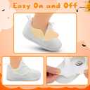 relxfeet Toddler Boys Girls Shoes Little Kids Sneakers Lightweight Breathable Slip on Walking Tennis Shoes (White)