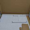 Royxen Large Standing Pegboard Display with T-Base, 2 x 5.4 Feet Metal Pegboard Display Stand with 30 Hooks, Peg Board Panels with Wheels for Vendors, Home and Retail Store (White)