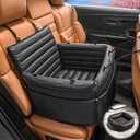 EAFTRA Dog Car Seats for Small Dogs, 3-in-1 Dog Booster Car Seat for Front/Back Seat and Home Use, 100% Waterproof, PU Leather, Non-Slip Hard Base, Scratch-Proof, Fits Pets Up to 30 lbs