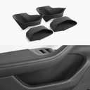 TPARTS Door Side Storage Box for Tesla Model 3 Highland 2024 2025+, Silicone Waterproof Tray Organizer Compartment, Tesla Interior Accessories Front Rear Door Handle Pocket Protectors Cover (Set of 4)