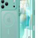 JJL for iPhone 17 Pro Case with 2 Pack Screen Protectors, Compatible with MagSafe, Full Camera Protection, Translucent Matte Magnetic Phone Cover, Teal