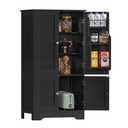 43"H Pantry Cabinet with 4 Doors, Kitchen Cabinet with 6 Door Shelves | Storage Cabinet, Kitchen Pantry Cabinet for Kitchen, Living Room, Dining Room, Bathroom, Black