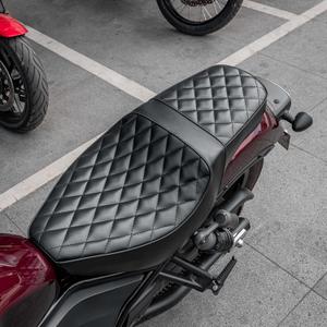 Motorcycle Front Driver Rear Passenger Seat Cushion for Rebel1100 Dual Double Pressure Relief Seat Pad Fits for Hon-da Rebel CMX1100 CMX 1100 2021 2022 2023 2024 (Black-Shiny Version)
