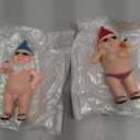 Leverse 2 PCS Garden Gnomes, 4.7 Inch Outdoor Statues, Funny Garden Gnomes Decorations for Yard, Lawn, Patio, Unique Home Decor Gifts for Woman, Man, Easter, Halloween, Christmas, Housewarming