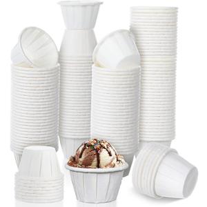 1000 Pack White Disposable Paper Cups 0.5oz Small Sample Souffle Portion Cups with Water Proof Lining, Mini Mouthwash Cup for Travel, Picnics, Parties, Jello Shots, Juice, Dessert