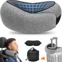 2 x Travel Pillows for Airplanes, 2024 New Pillow for Traveling, Soft Airplane Neck Pillow, Memory Foam Travel Neck Pillow for Long Flight, Suitable for Airplanes, Offices and Cars
