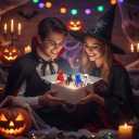 Halloween Ghost Figurines Set of 4  Poseable Mini Decorations for Desk, Shelf, Room, Office, Cute Spooky Collectibles