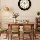 Vintage Wall Clock 13 Inch Quartz Silent Non-Ticking Analog Clock Battery Operated Rustic Round Decorative Clock for Living Room Kitchen Home Office Classroom