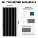 AJAZZ Blackout Accordion Door Invisible Accordion Doors Interior Magnetic Door Curtain for Bedroom Living Room Doorway Curtain Sets Included Rod (1 Pack, 43W x 78 L, Black)