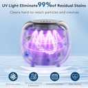 Ultrasonic Retainer Cleaner Machine, 48kHz Dental Cleaning Pod for Night Guards, Mouth Guards, Aligner, Braces, Toothbrush, Jewelry, Ultrasonic Dentures Cleaner with Digital Timer, 220ML, White