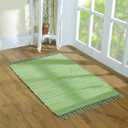 Cotton Rag Rug 24''x36''- Multicolor Chindi Rug - Hand Woven Washable & Reversible for Living Room Kitchen Entryway Rug Rag with Tassel