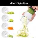 Cambom Mandoline Slicer Vegetable Slicer Spiralizer With 2 L Container for Potatoes, Tomatoes, Cucumbers, Carrots With 6 Blades White