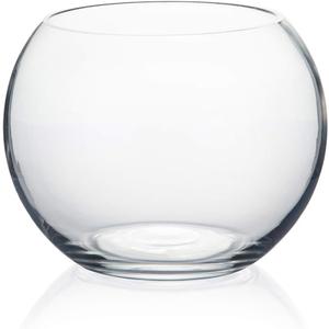 WGV Bowl Glass Vase, Diameter 6", Height 4.5", Open Width 4", (Multiple Sizes Choices) Clear Bubble Planter Terrarium Fish Bowl for Wedding Event Home Decor, 1 Piece (VBW0006A)
