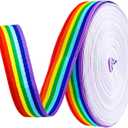 Teemico 55 Yards Rainbow Grosgrain Ribbons Double Face Rainbow Stripes for Gift Wrapping Party Decor Jewelry Making DIY Handmade Crafts (1.5cm Wide)