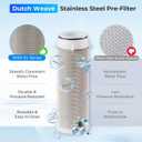 iSpring WSP-200 Spin Down Sediment Water Filter, Whole House Reusable Flushable Prefilter for Well Water, 200-Micron, 1" MNPT + 3/4" FNPT, Lead-Free Brass