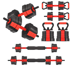 VIVITORY Dumbbell Sets Adjustable Weights, Free Weights with Connector, Non-Rolling Adjustable Dumbbell Set, Barbell for Home Gym, Hexagon, Cement Mixture