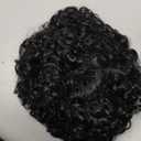 Cabilock Curly Afro Puff Hair Bun Extension 1pcs 15cm Synthetic High Temperature Resistant Drawstring Messy Chignon Hairpiece for Women Black