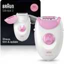 Braun Silk-épil 3 3-270, Epilator for Women for Long-Lasting Hair Removal, 20 Tweezer system, Smartlight Technology, Massage rollers, Shaver and Trimmer Head Included