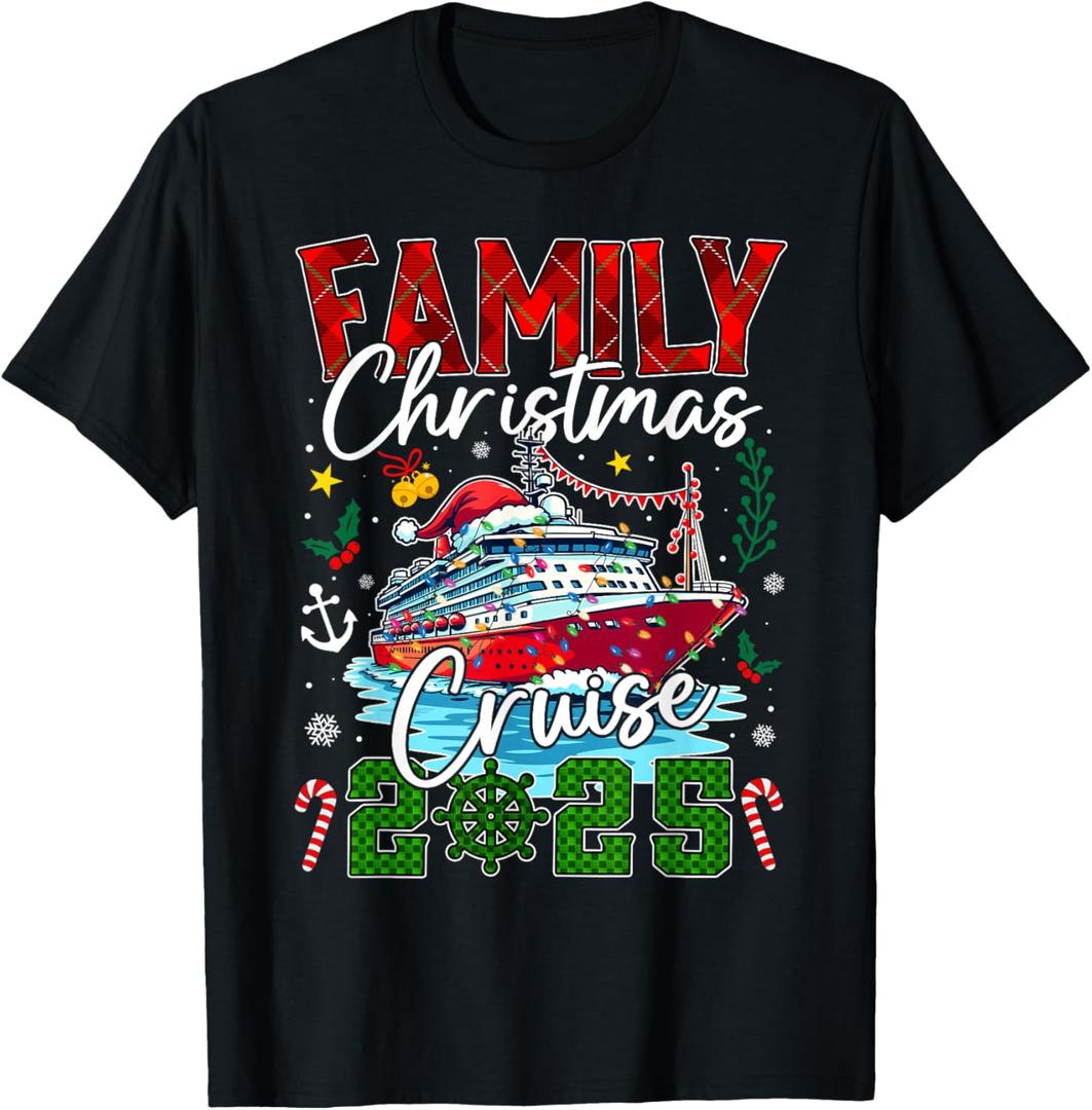 Matching Family Christmas Cruise 2025 Xmas Men Women Kids T-Shirt