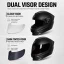 TRIANGLE Kids Motorcycle Helmets Youth Full Face Helmet DOT Approved, Matte Black, Large