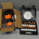 THINKWORK Compact Router, 6.5-Amp 1.25 HP Compact Wood Palm Router, Wood Trimmer with 15 pieces 1/4" Router Bits Set, 30000R/MIN