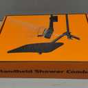 XXL 12.2" Rain Shower Head with Handheld Spray Combo, High Pressure Rainfall Shower Head, Height Adjustable Dual Shower Head, Luxury Waterfall Showerhead Bathroom (Black-Stripe)