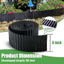 Quibbay Metal Corrugated Garden Edging, Landscape Edging for DIY Flower Beds, Flexible Bender Border for Lawn, Garden and Yard, Galvanized Garden Edging (Black, 6 Inch x 50FT)