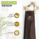 Essential Chef Baking Apron - Professional and Durable for Cooking - Cotton Kitchen Apron - Adjustable by Cook'n'Chic (Brown)