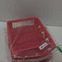 Tribello Sink Dish Drying Rack, Heavy Duty Hard Plastic Sink Set with Drainer (Red)